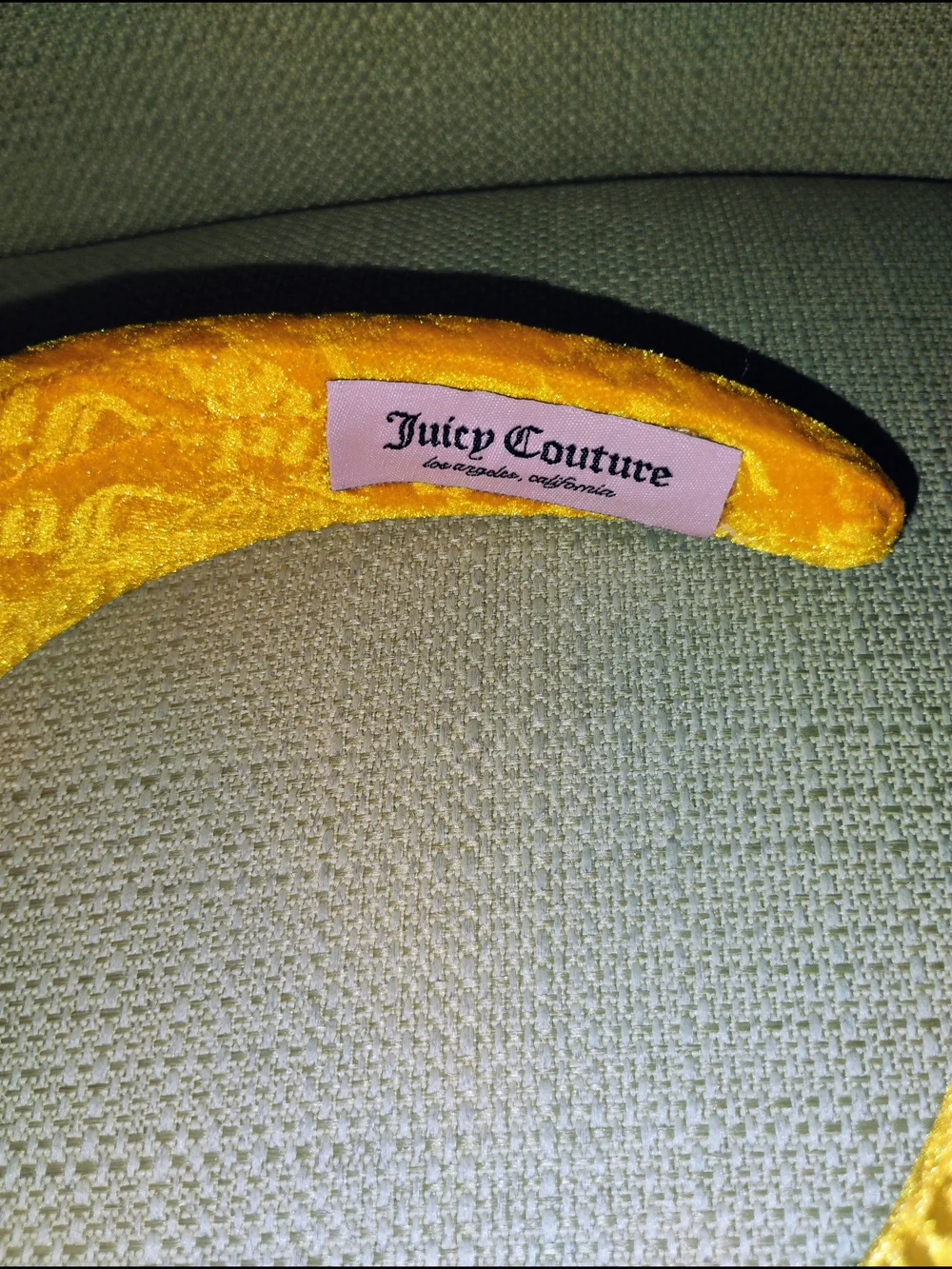Juicy Couture Bright Yellow Velvet Padded Headband